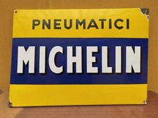 CARTELLO PNEUMATICI MICHELIN INSEGNA TABELLA TARGA SMALTATA ENAMEL PUBBLICITA'