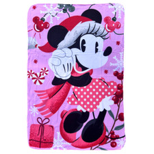 PLAID IN PILE MINNIE DISNEY COPERTA NATALE MORBIDO POLIESTERE 100X150 CM 210 GSM