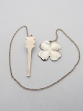 Segnalibro in Argento 925 con QUADRIFOGLIO Portafortuna - Segnapagina Fortuna