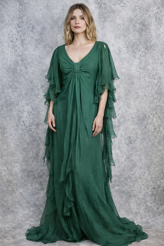 Maxi abito drappeggiato - , in