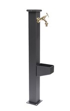 Fontana a colonna Itaca in acciaio e ghisa casa giardino rubinetto 303 lucido