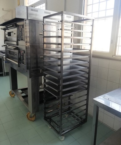 Carrello inox porta teglie