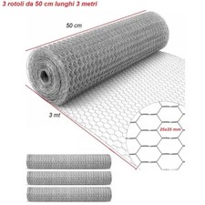 3mt  h 50 cm rotolo rete per recinzione giardino gabbia pollaio balcone coniglio