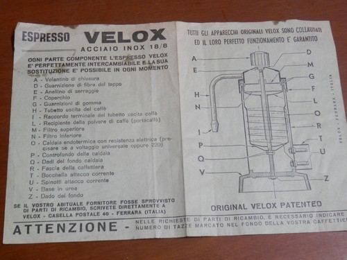 Vecchio depliant espresso - vecchio,