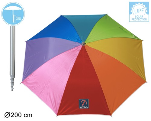 Ombrellone mare arcobaleno 200 - arcobaleno,
