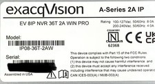 ExacqVision IP08-36T-2AW 2U