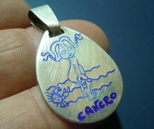 CIONDOLO IN ARGENTO 800 - VINTAGE - SEGNO ZODIACALE CANCRO - ZODIACO ASTRI