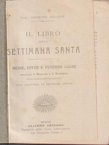 Libro della settimana santa - il,