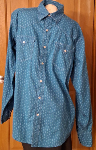 Roper western shirt blue - western,