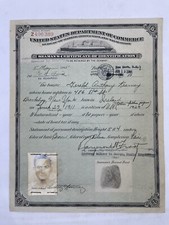 USDC Seaman's Certificate of Identification Port Of New York 1943 WWII