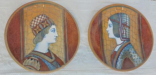 Coppia piatti ceramica - coppia, gualdo