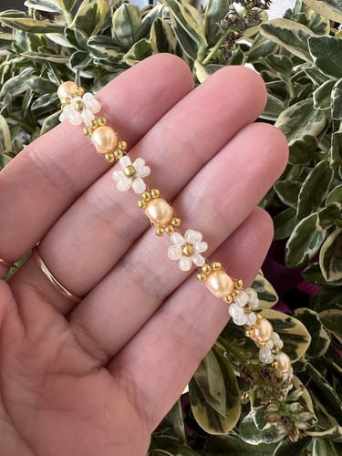Bracciale perline fiori - perline,