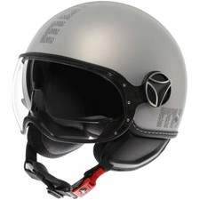 CASCO MOTO JET MOMO DESIGN FGTR EVO HIP DOPPIA VISIERA MATT CERULIAN GREY TG M