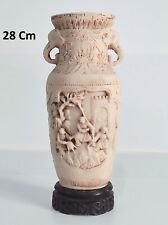 Vaso cinese antico grande scolpito in resina vintage antiquariato vase chinese