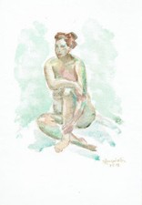 NUDO FEMMINILE - Angioletti Beatrice - Acquerello Originale 1978 Female Nude