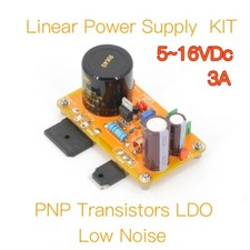 LPS-01-WL Alimentatore Lineare (SingleRail) 5-16VDC 3A KIT FAI DA TE e scheda rifinita