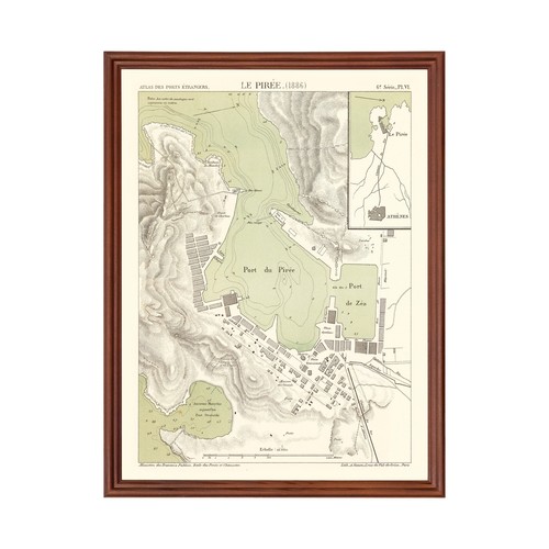 Vecchia mappa del pireo - del,