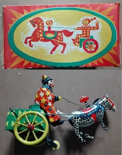Clown con carretto - , cavallo