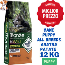 MONGE BWILD CANE PUPPY All Breeds Grain Free ANATRA Patate Sacco 12kg - 12 kg
