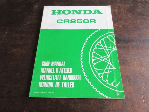 Honda cr250r 1982 shop manual - cr250r,