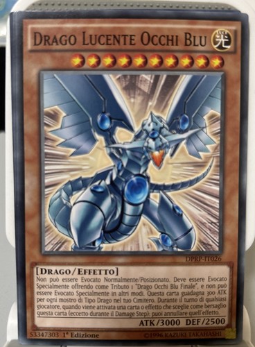 Drago lucente occhi blu - blu, (yu