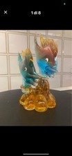 Coppia due 2 Pesci pesce vecchi vetro Murano Venezia Soprammobile Vintage 100475