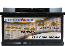 Electronicx Solar Edition Batteria AGM 100 AH 12V Alimentazione Solare Batteria Solare