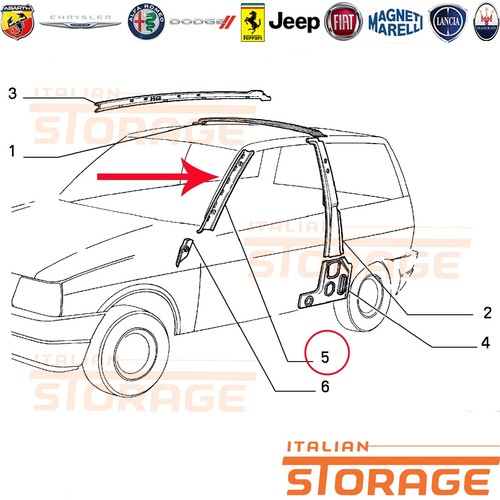 Lancia y10 montante porta - y10,