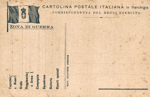 Ww1 franchigia cartolina - ww1,