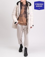 RRP€931 WOOLRICH Cappotto Parka Taglia XL Misto Lana a Contrasto Imbottito con Cappuccio