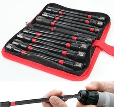 Serie 16 Inserti Magnetici Lunghi Chiavi a Bussola Esagonale da 1/4" Avvitatore