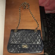 Borsa Borsetta Donna Tracolla Spalla Trapuntata Nera Pochette Catene 