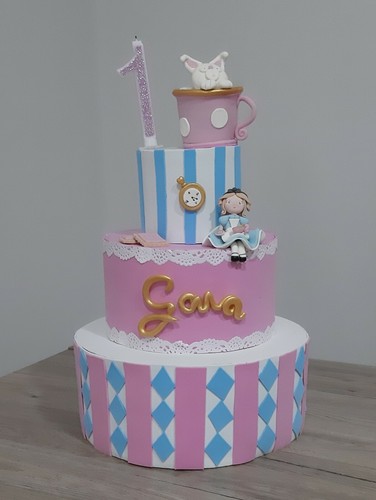 Torta scenografica tema alice - scenografica,