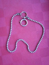 CATENA per OROLOGIO da TASCA TASCHINO CIPOLLA CATENINA COLLANA PALLINE ACCIAIO