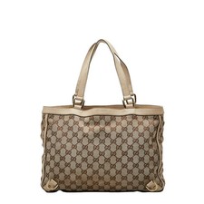 Borsa Gucci Abbey GG in pelle di tela beige bianca vintage autentica