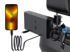 Scatola Stazione di Ricarica Auto Sedile Posteriore Retrattile, 2 in 1 Caricatore Auto per Ride Share