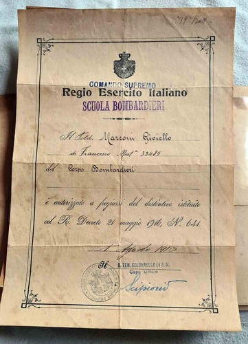 1916 raro attestato per - raro,