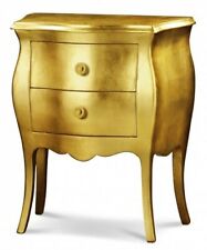 COMODINO CASSETTIERA COMO' 2 CASSETTI ARTE POVERA FOGLIA ORO CLASSICO SHABBY