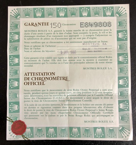 Rolex certificate guarantee - rolex,
