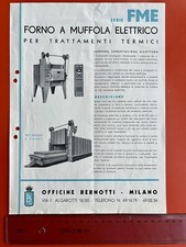 Depliant Pubblicitario - Officine Bernotti Milano -Forno A Muffola Elettrico ‘50
