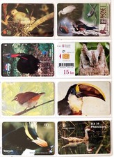 art.2611-n.8 telephon cards, vari paesi, uccelli ornitologia