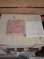 Marmo Anticato Mattonella 10x10 Botticino, Rosso Antico 