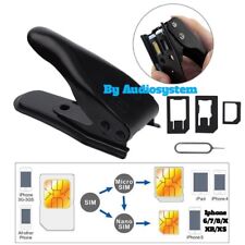 TAGLIERINO TAGLIA SIM SCHEDA DUAL CONVERTE DA STANDARD A NANO A MICRO ADATTATORI