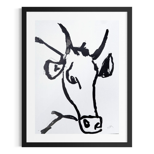 Pittura western mucca toro