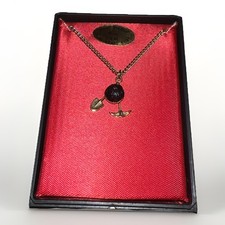 Collana vintage fatta a mano da carbone Koal Kraft Moro lunga 24 pollici nuova con scatola