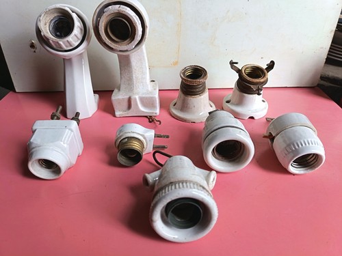 Portalampade ceramica - 9, in
