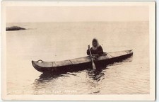 RPPC Eskimese & His Kayak