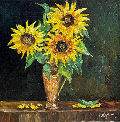 Girasoli dipinto olio floreale