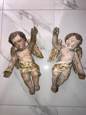 coppia di putti in legno E Terracottalaccato e dorato Italia XIX sec. alto Cm44