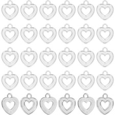  100 Pcs Ciondoli Cuore Charm Per Collane Ciondolo Sospensione Collana